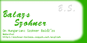 balazs szohner business card